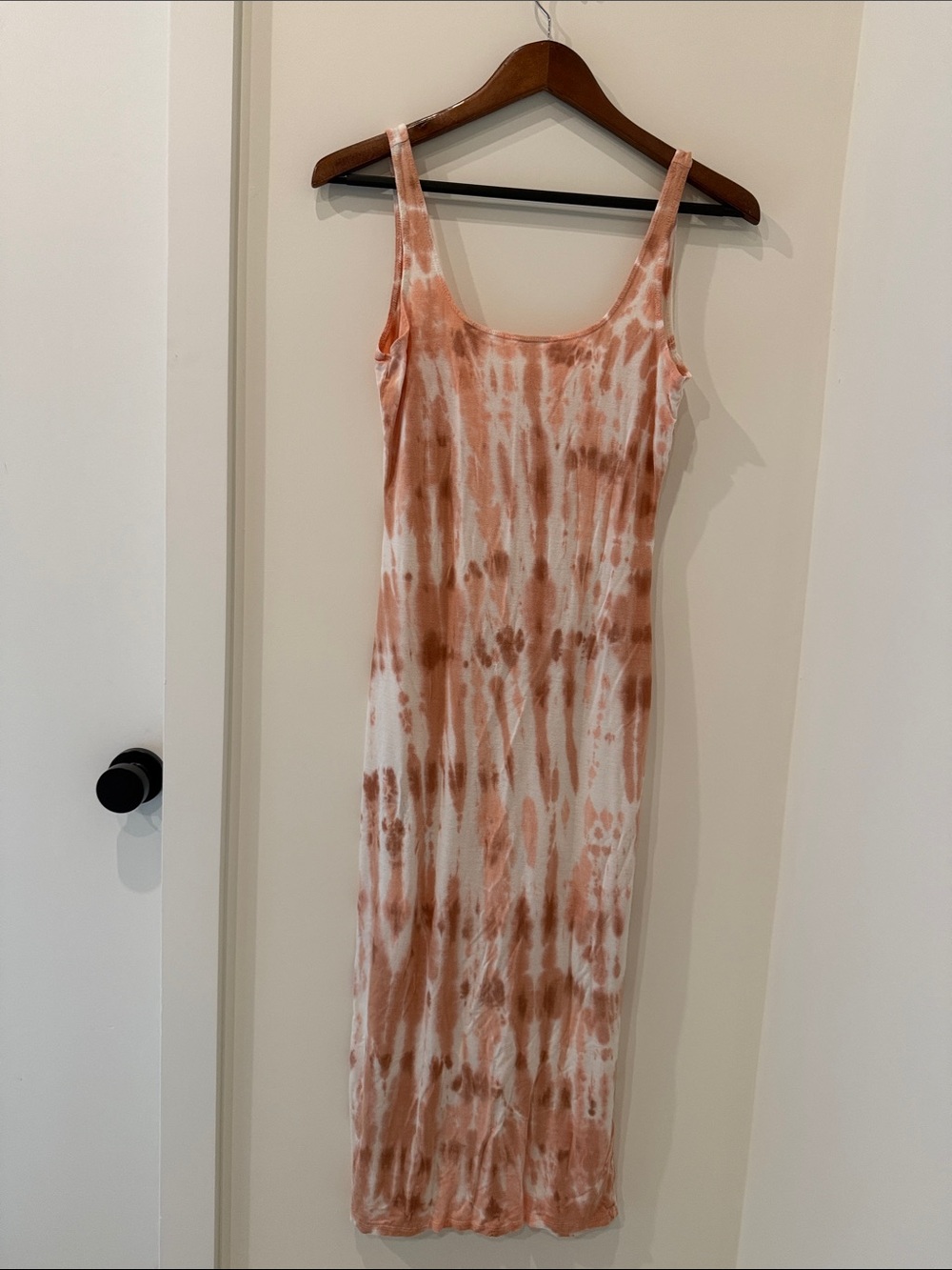 Tie-Dye Scoop Neck Sleeveless Maxi Dress - Pink/Rust/White